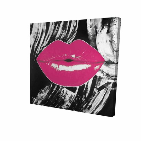 FONDO 12 x 12 in. Pink Glossy Lips-Print on Canvas FO2789446